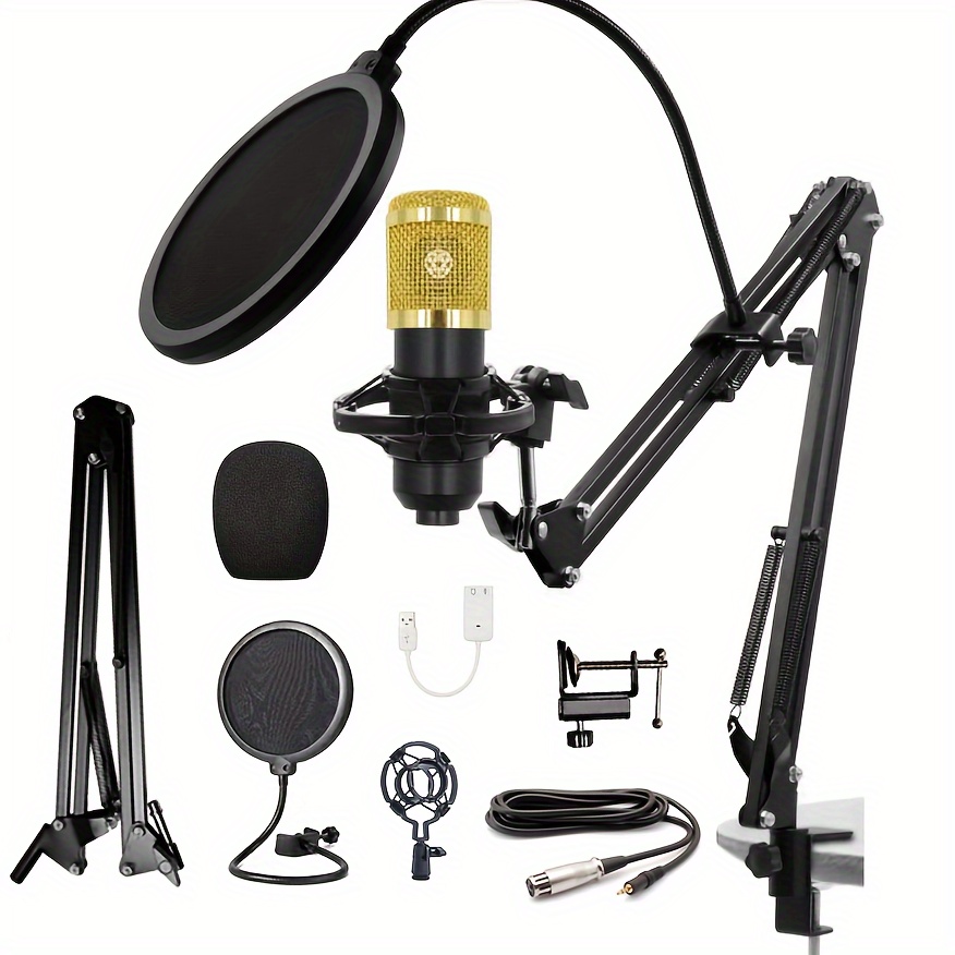 Get Professional-Grade Recordings with Our USB BM800 Desktop Condenser  Microphone Kit!