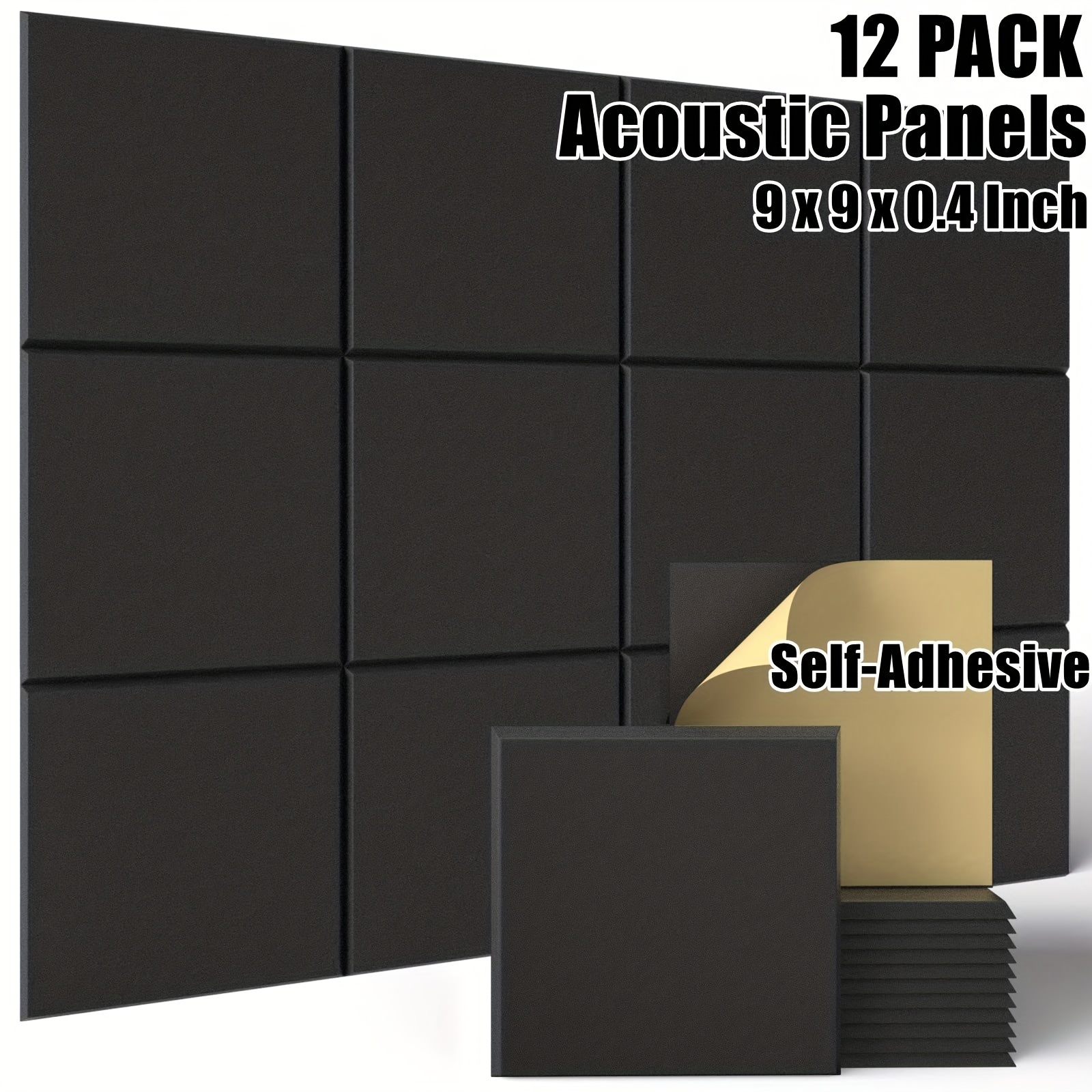 12 Pack Schiuma acustica, pannelli fonoassorbenti autoadesivi (bianco)  _gift di G