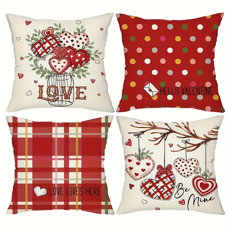 Vintage Valentine's Day Throw Pillow Covers Retro Love Heart - Temu