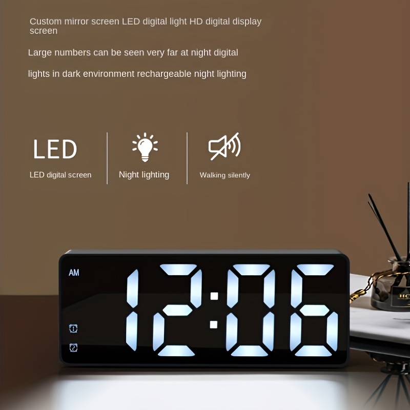 24 ore Display grande sveglia digitale a LED Display orologio da
