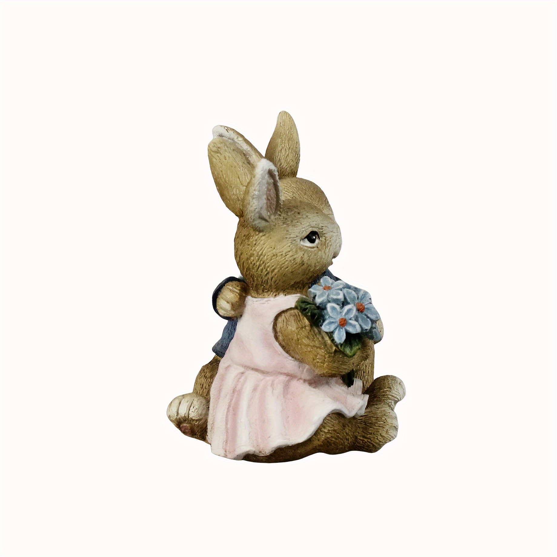 Porcelain Hare Figurine Hand Painted Ceramics Pose Rabbit