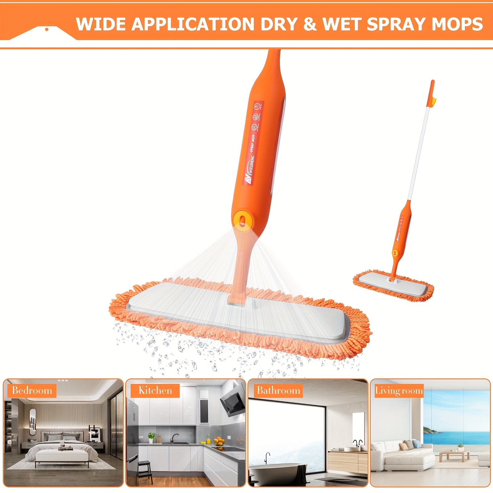 Mops Floor Cleaning Microfiber Spray Mop 3 Reusable Washable - Temu