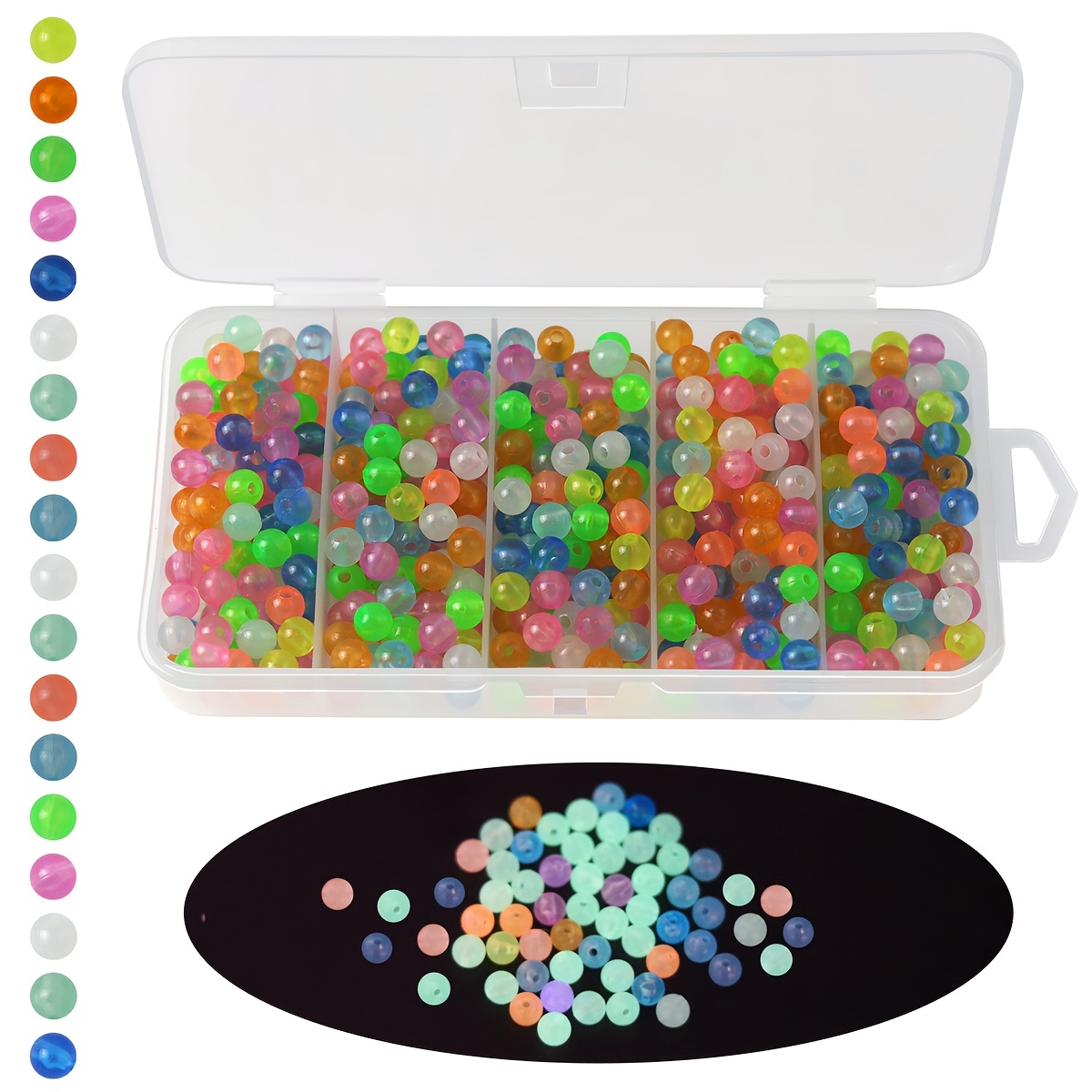 6mm Fishing Beads Assorted colors 200 pieces 