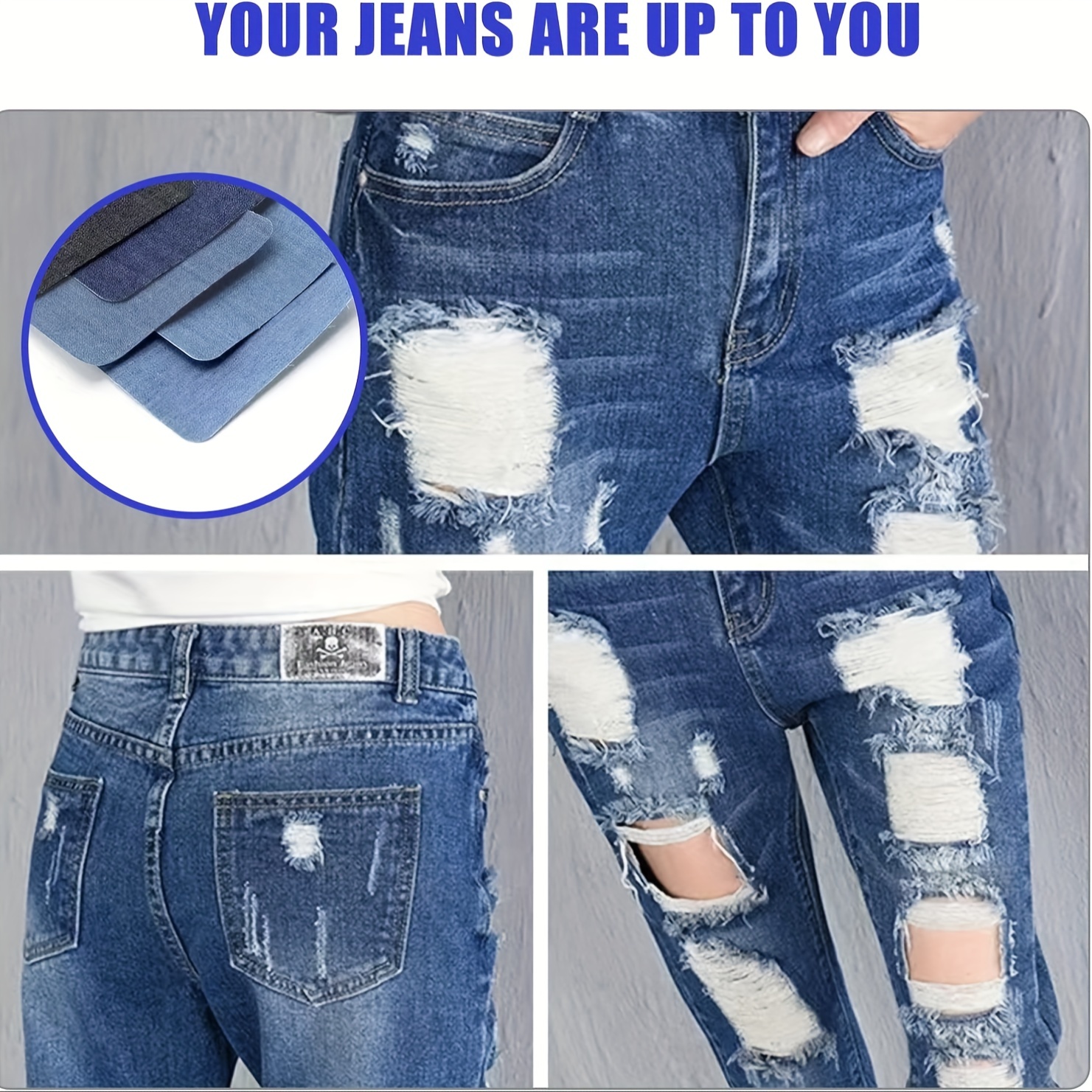 Premium Denim Iron On Patches For Jeans Strongest Glue 100% - Temu