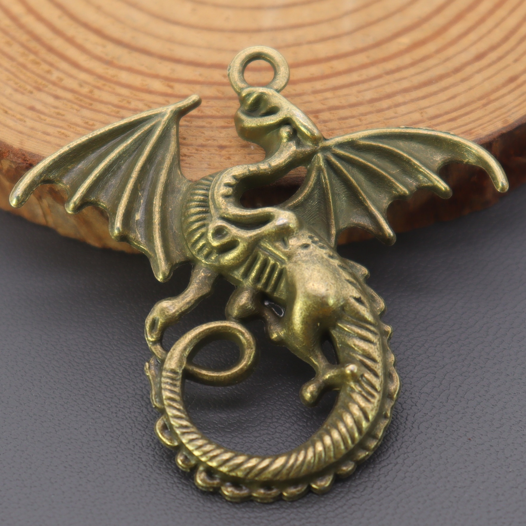 Diy Alloy Dragon Charm Vintage Silver Golden Black Flying - Temu Australia