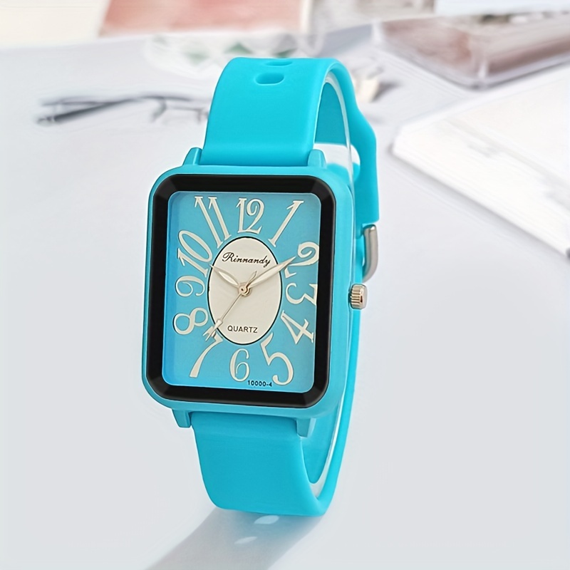 casual rectangle pointer quartz watch cute analog silicone wrist watch for women female   10