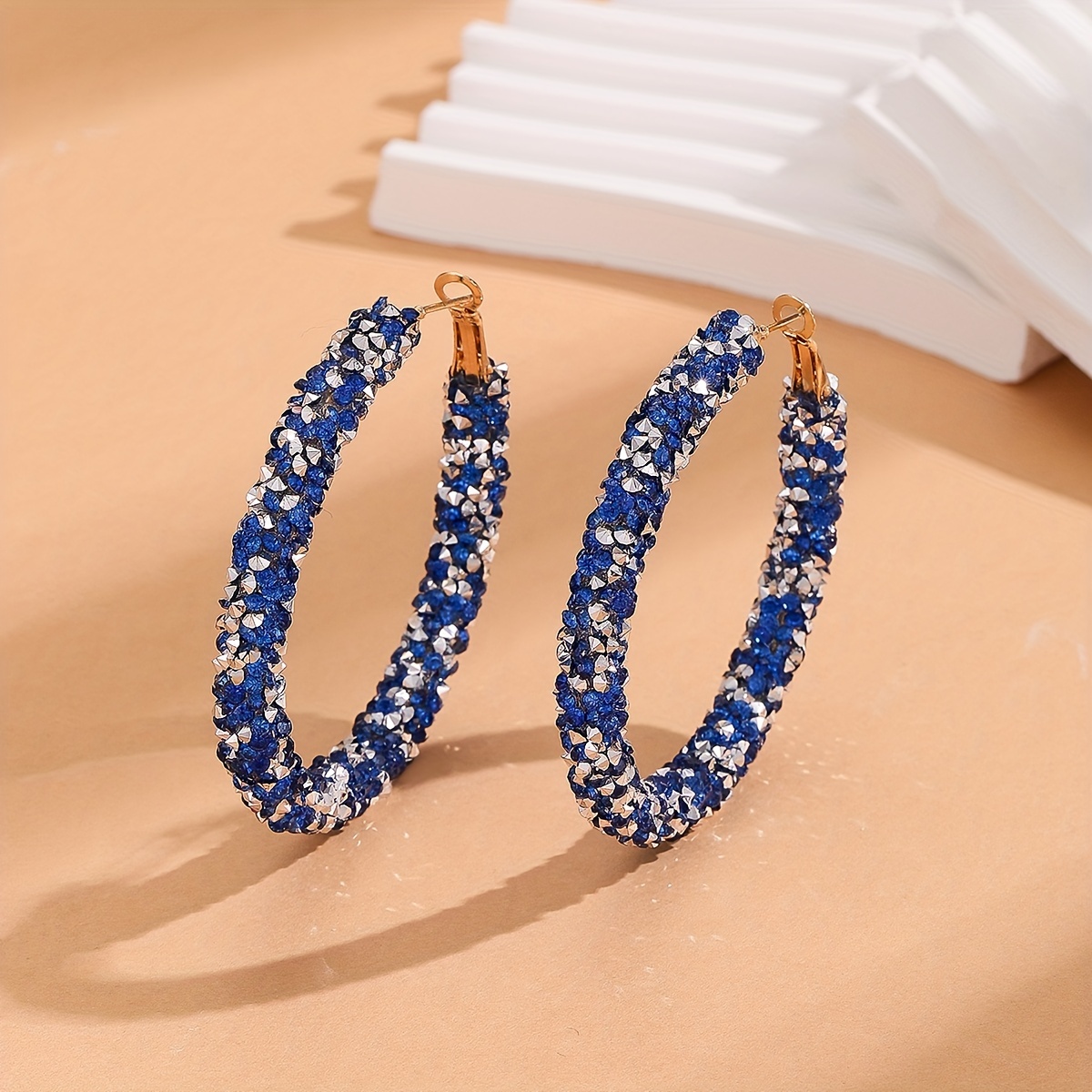 Long Blue Druzy Earrings - Balsamroot Jewelry