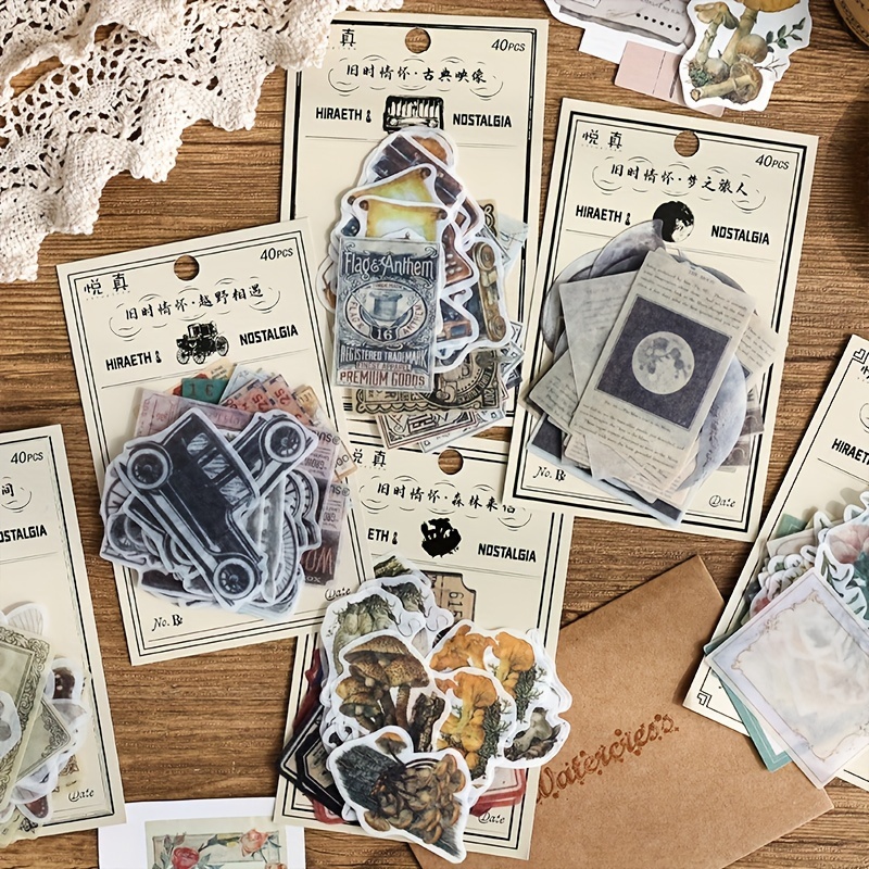 46Pcs Rococo Antique Things Stickers Vintage Phone Stickers DIY Diary Photo  Albums Deco Scrapbooking Material School Stationery Student Stationery  Learning Office Supplies (Color : As Photo) : : Office Products