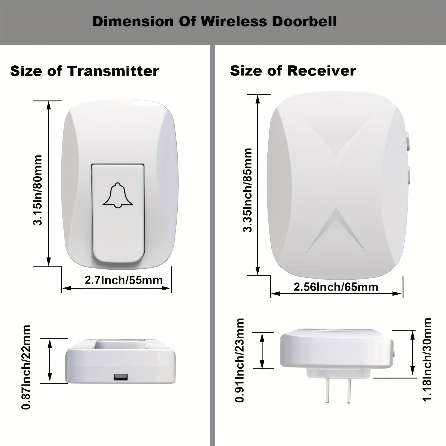 Doorbell Wireless, Wall Plug-in Cordless Door Bell With 58 Chimes