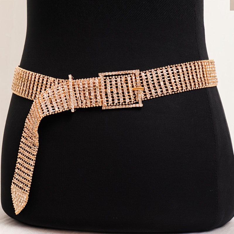 Luxury Super Shiny Waist Chain Belt Iced Shiny Rhinestone - Temu Portugal