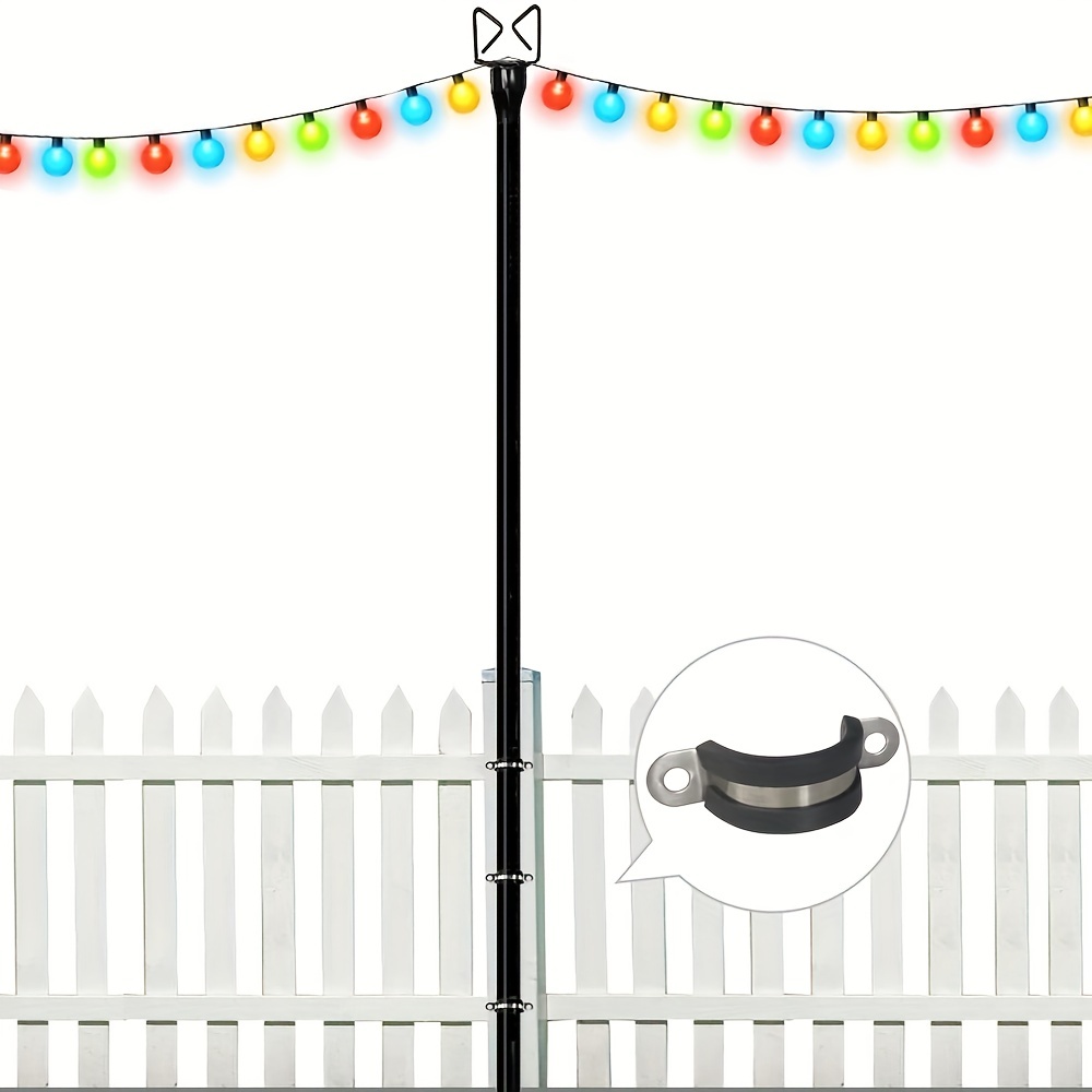 

Light Up Your Garden With This 9.8ft Heavy Duty Outdoor String Light Stand Hanger Pole!