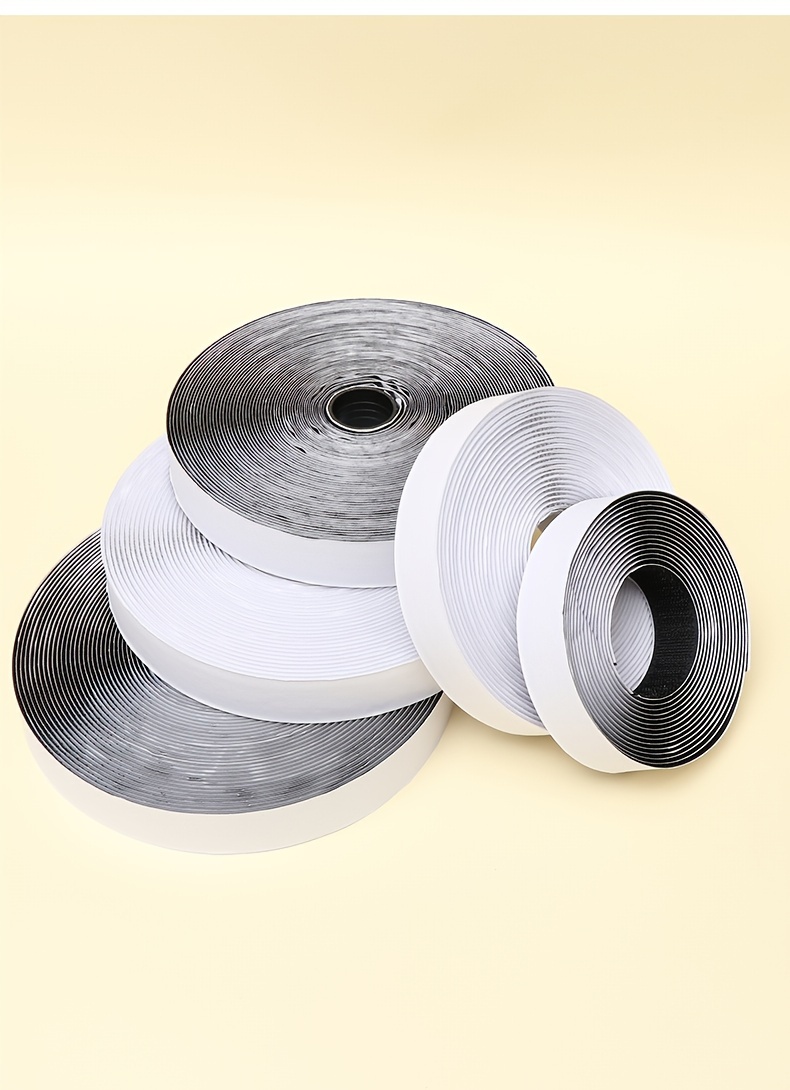 Heavy-Duty Self-Adhesive Hook and Loop Fastener Tape, Strong Polyester Adhesive, Black and White - Ideal for School, Home, Office Use, Self Adhesive Wall Hooks