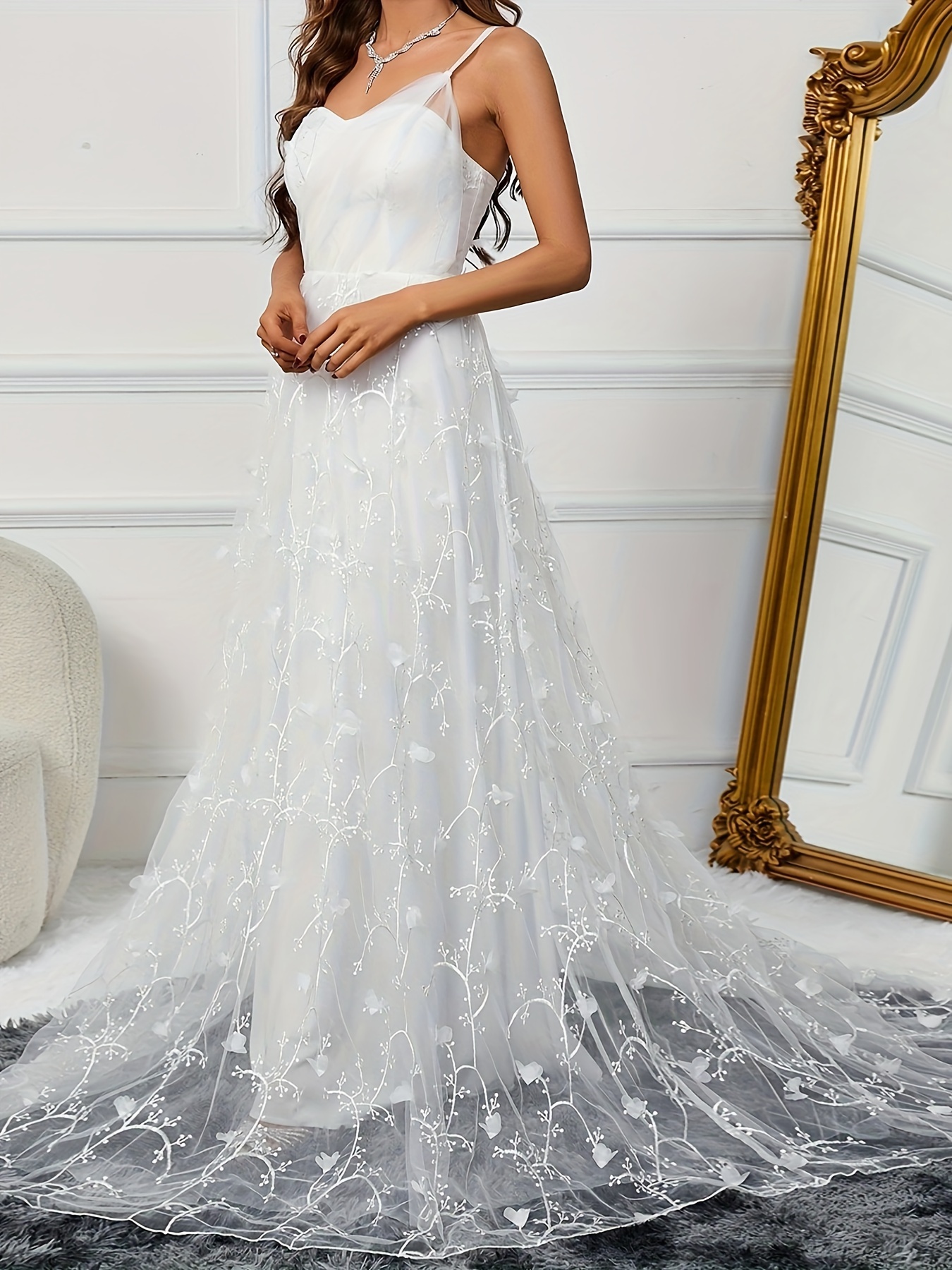 Dropship Summer Bridal Wedding Dress Deep V-neck Sleeveless Backless  Bandage Sling Lace Dresses to Sell Online at a Lower Price