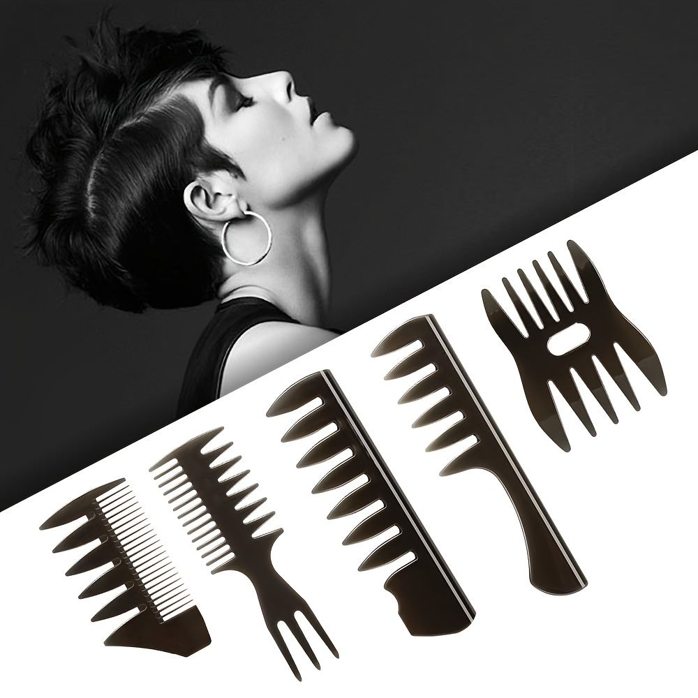 Hair Styling Comb And Brush Set For Men Mens Styling Combs For Quiff  Pompadour Slicked Back Fauxhawk Undercut | Don't Miss These Great Deals |  Temu