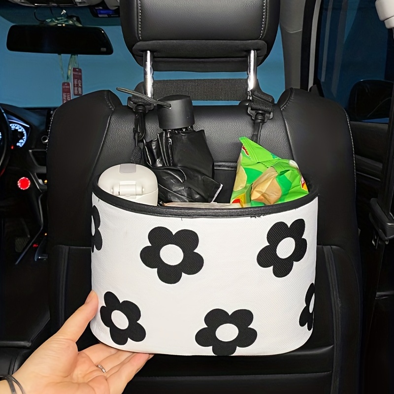 Car Pu Leather Garbage Bag Creative Car Hanging Seat Back Storage Mobile  Phone Umbrella Storage Bag Net Trash Can Best Seller Automobile Accessories  - Automotive - Temu France