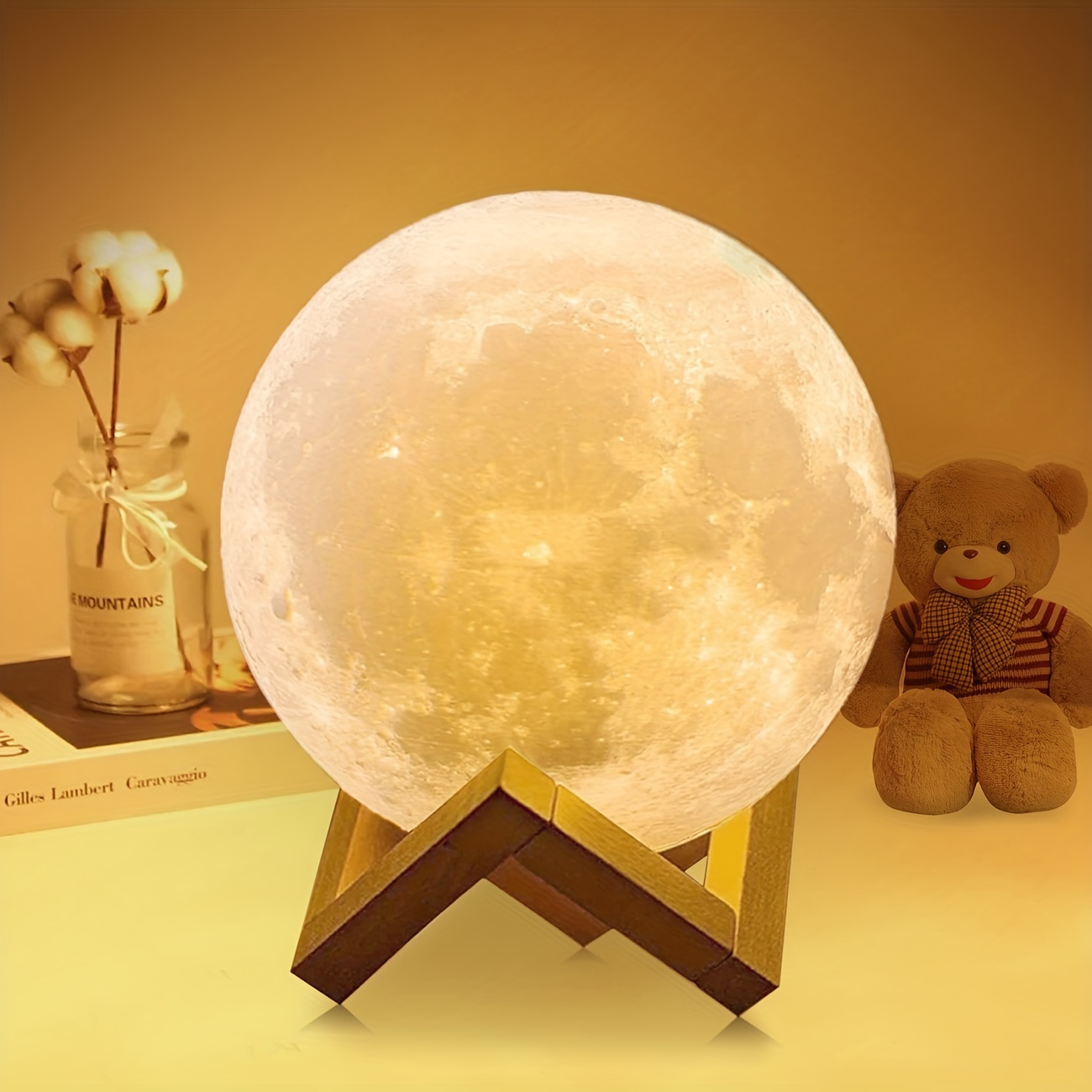 1 Stück Mondlampe 3d gedruckte Mond nachtlampe Schlafzimmer - Temu Austria