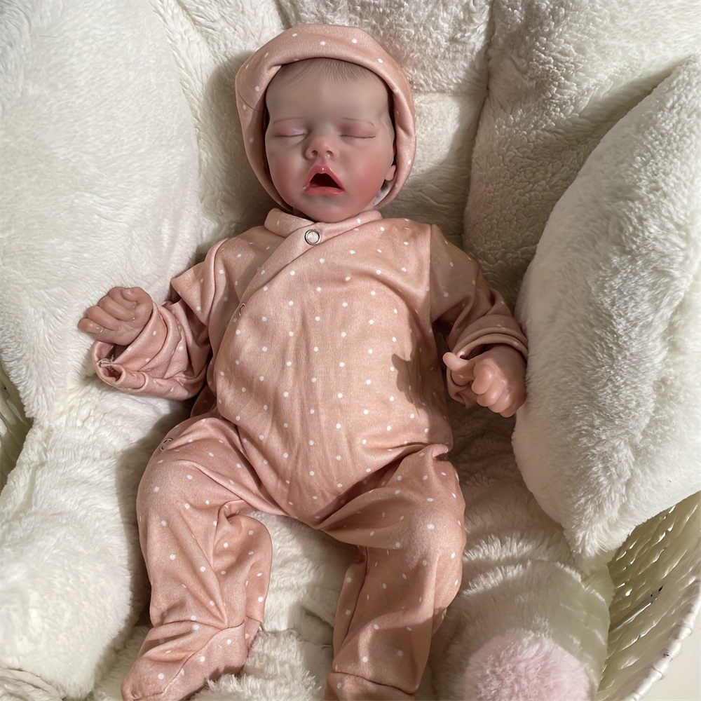 Cloth Body Reborn Doll Twins Lovely Sleeping Doll 3d Skin - Temu