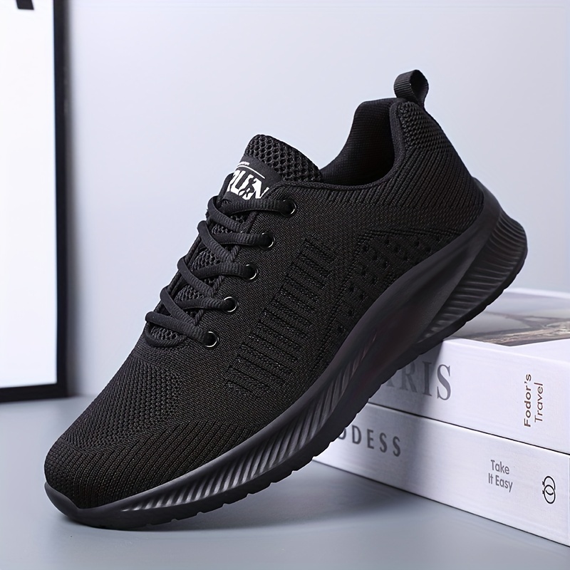 

Men's Trendy Woven Knit Breathable Sneakers, Comfy Non Slip Soft Sole Lace Up Shoes For Men's Outdoor Activities