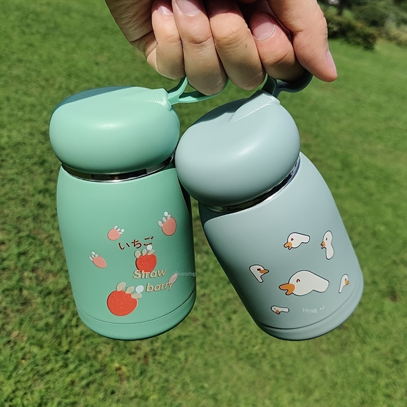 Dxobay Mini botellas de agua, lindas botellas de agua para niños, botellas  de agua de acero inoxidable aisladas, botella de agua térmica con sellado