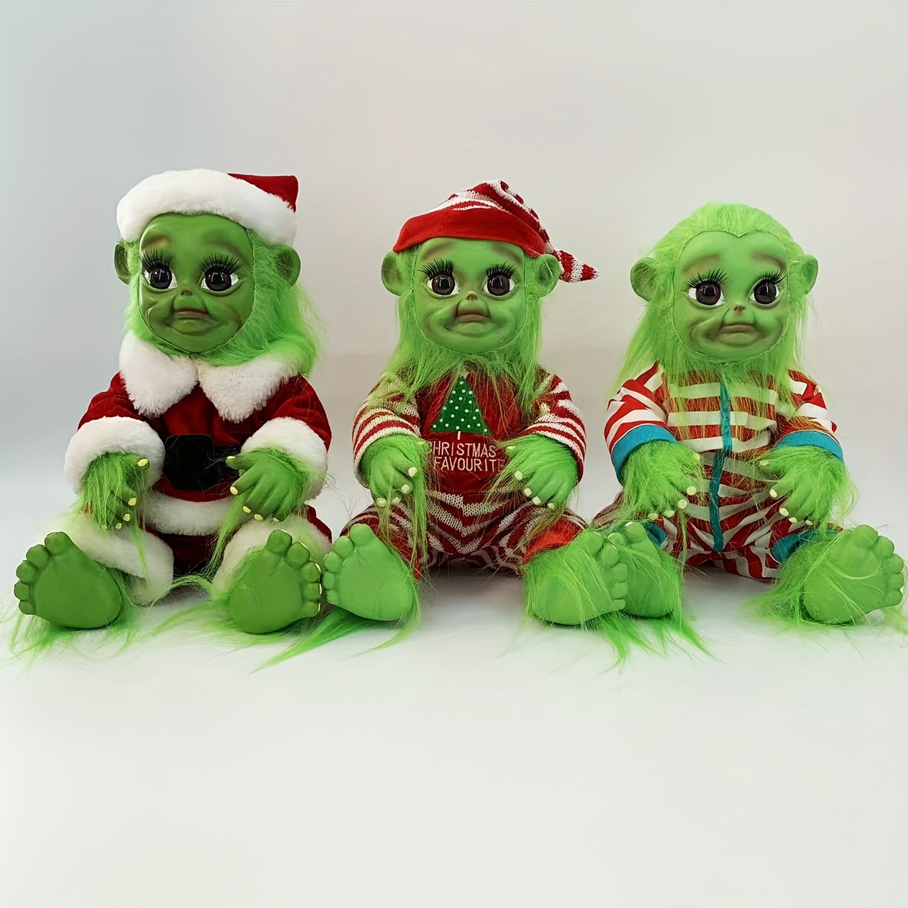  HATEEMO Christmas Decorations Plush, Christmas Plush Green  Monster Doll, Suitable for Christmas Decorations/Gifts (Green Monster B) :  Toys & Games