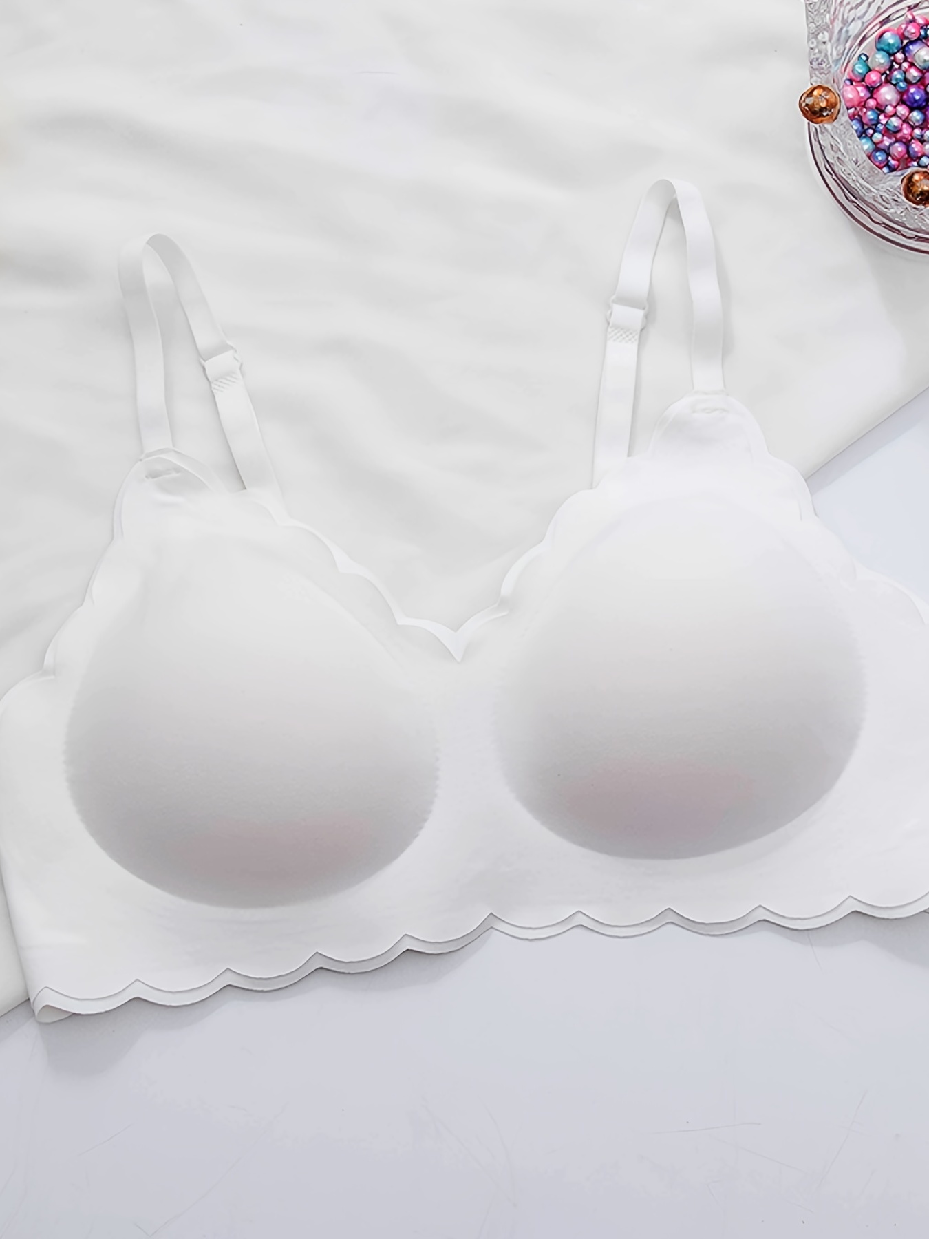 Colorblock Jelly Strip Wireless Bra Soft Comfy Seamless - Temu