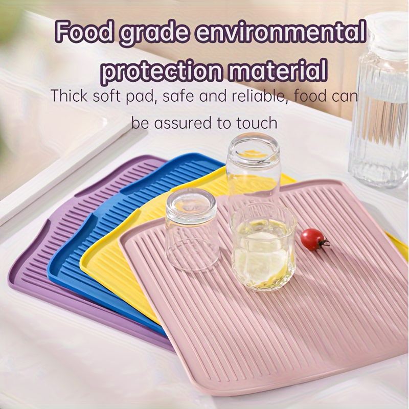 Bobasndm Premium Silicone Dish Drying Mats, Thicken Heat Resistant Dish  Drain Mat for Kitchen Sink Organizer Countertop Protection Cover