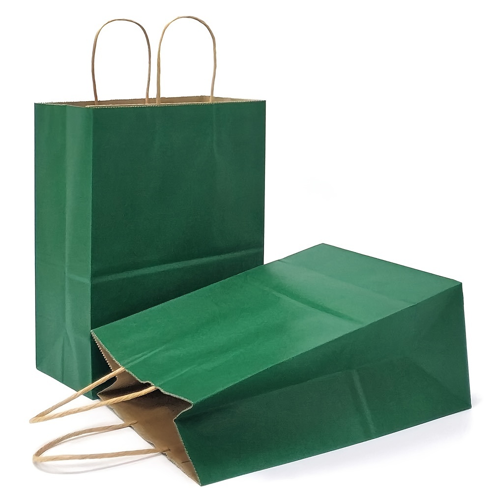 50 bolsas de regalo de agradecimiento a granel, 8 x 4.75 x10 pulgadas,  bolsas pequeñas de regalo de papel de estraza con asas, bolsas para regalos  de