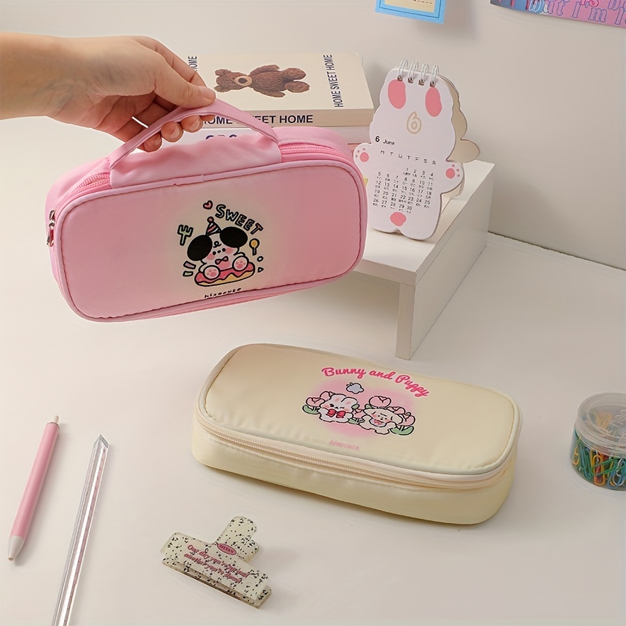 Cute Cat Pencil Cases For Girls Transparent Pen Bag - Temu