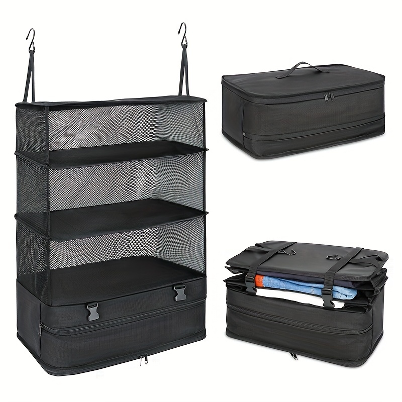 ELEZAY Cubos de equipaje colgantes, portátil, organizador de ropa de  compresión plegable con estantes integrados para equipaje de mano, maleta