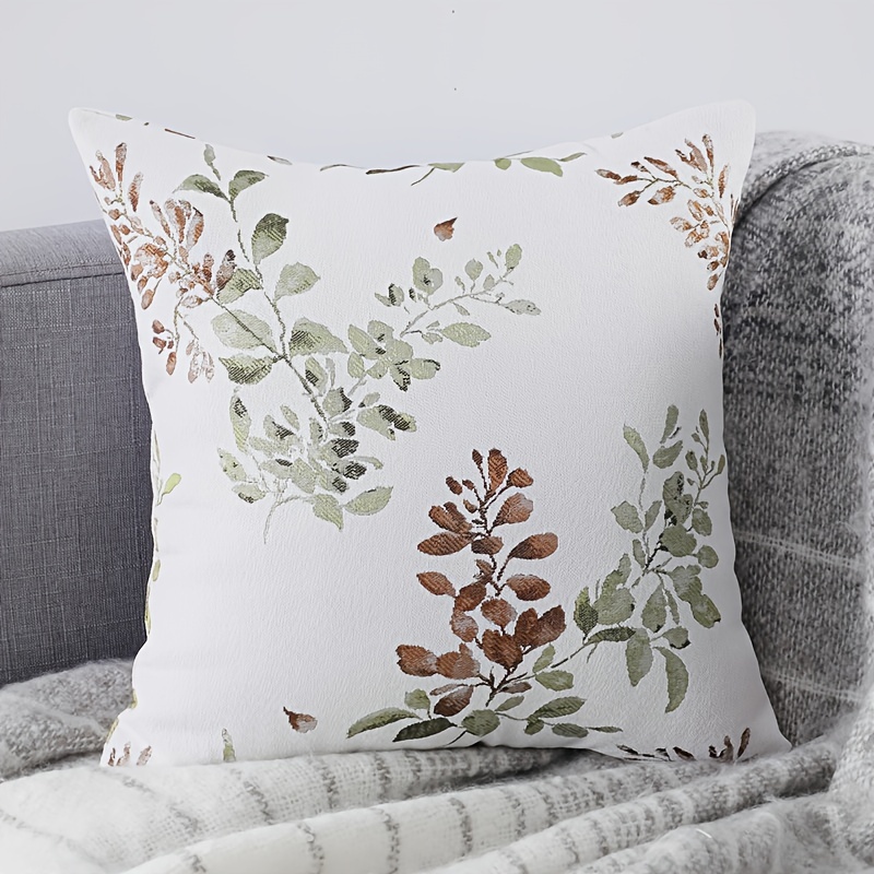 Flower Decorative Throw Pillow Cover Jacquard Pillowcase - Temu