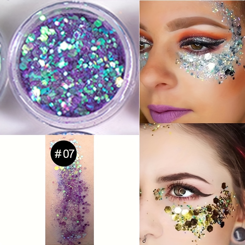 Body Glitter Gel Face Lip Sequin Eye Shadow Stage Festival Makeup