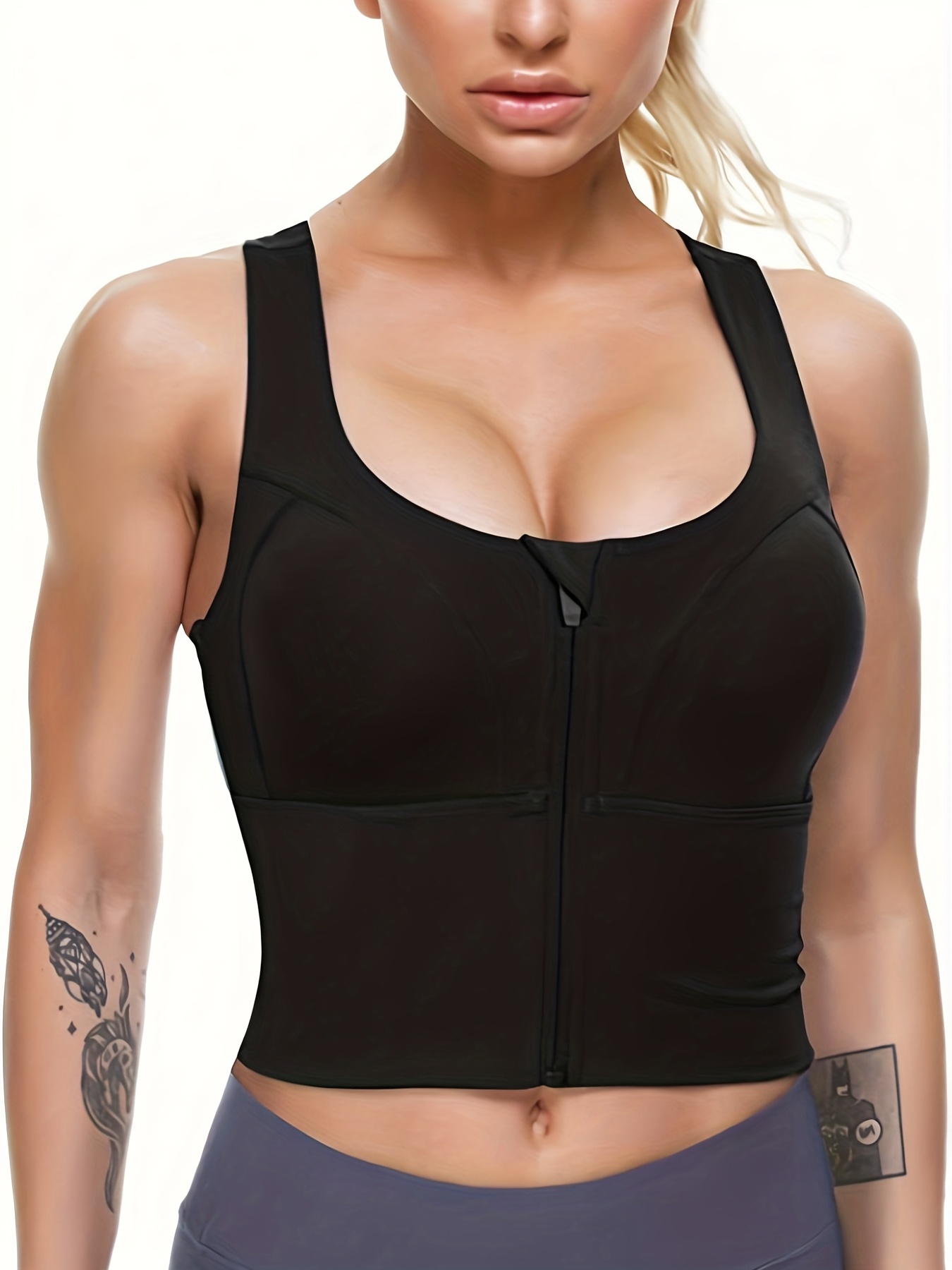 Sports Bras for Women High Support Plus Size Wireless Workout Athletic  Longline High Impact Tank Wirefree Running Gym Black : : Clothing,  Shoes & Accessories