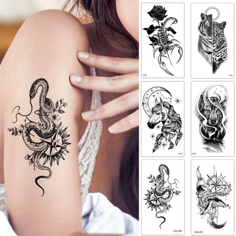 Large Full Arm Tattoo Stickers Men Adult Tattoo Body Art - Temu Republic of  Korea