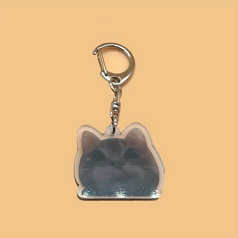 1/7pcs Cute Cat Keychain Acrylic Fun Animal Key Chain Ring Purse Bag Phone Charm Earbud Case Cover Accessories Gift,Temu