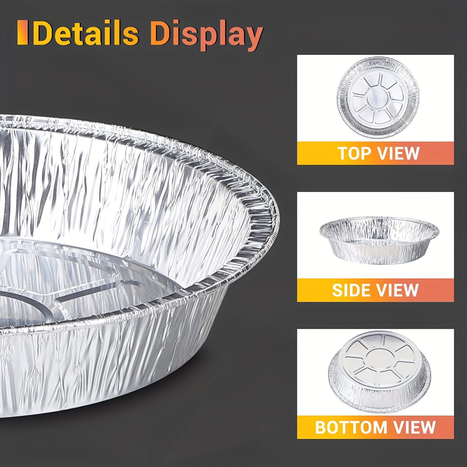 5 Inch Disposable Round Foil Pie Pan,Aluminum Foil Baking Pie Tins,Oven  Safe Cake Pan for Baking,Cooking,Storage or Reheating