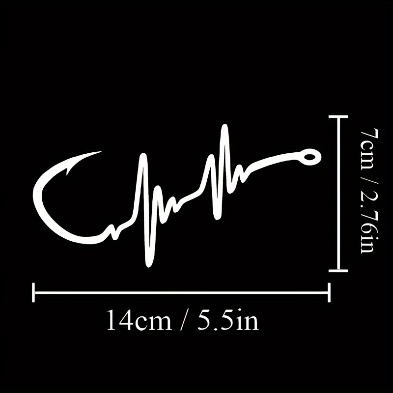 TEMI Car Decals Stickers, Heartbeat Line Fishing Car India