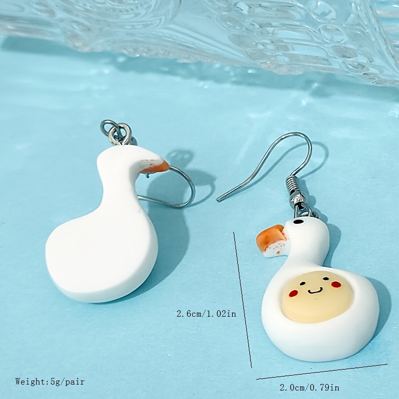 6 Pairs Rubber Duck Earrings Cute Ducky Earrings for Women Girls Resin Dangle Drop Earring Aesthetic Earring Jewelry Gifts