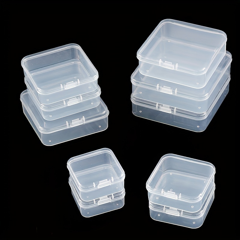 Clear Plastic Pp Storage Box, Powder Puff Storage Box, Small Product  Packaging Box, Covered Storage Case, Dustproof Storage Container, Rectangle  Floss Battery Swab Powder Puff Organizer Box, Thickened Jewelry Studs  Fishing 