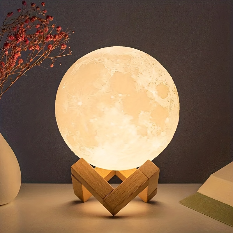 1 Stück Led 3d Mondlampe Mondähnliche Nachtlampe Ständer - Temu Austria