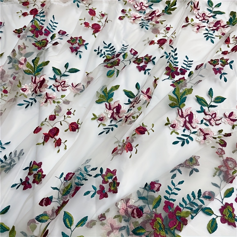 Embroidery floral fabric for garments