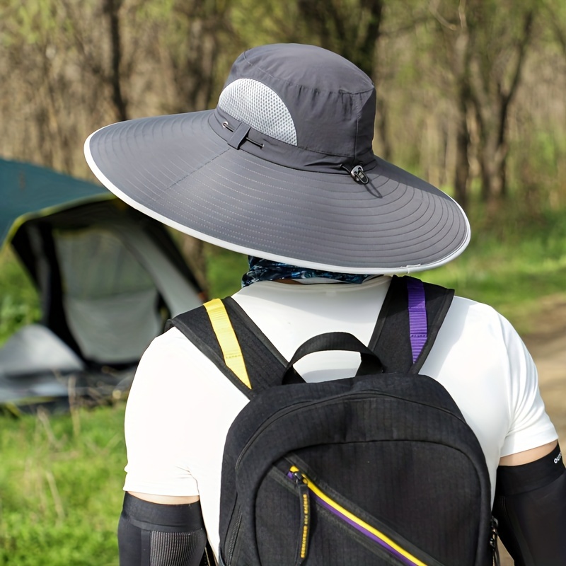 Light Gray Fashionable Beach Hat, Men's Camping Outdoor Floppy Hat for Men Fishing Hat,Mens Bucket Hat,Temu