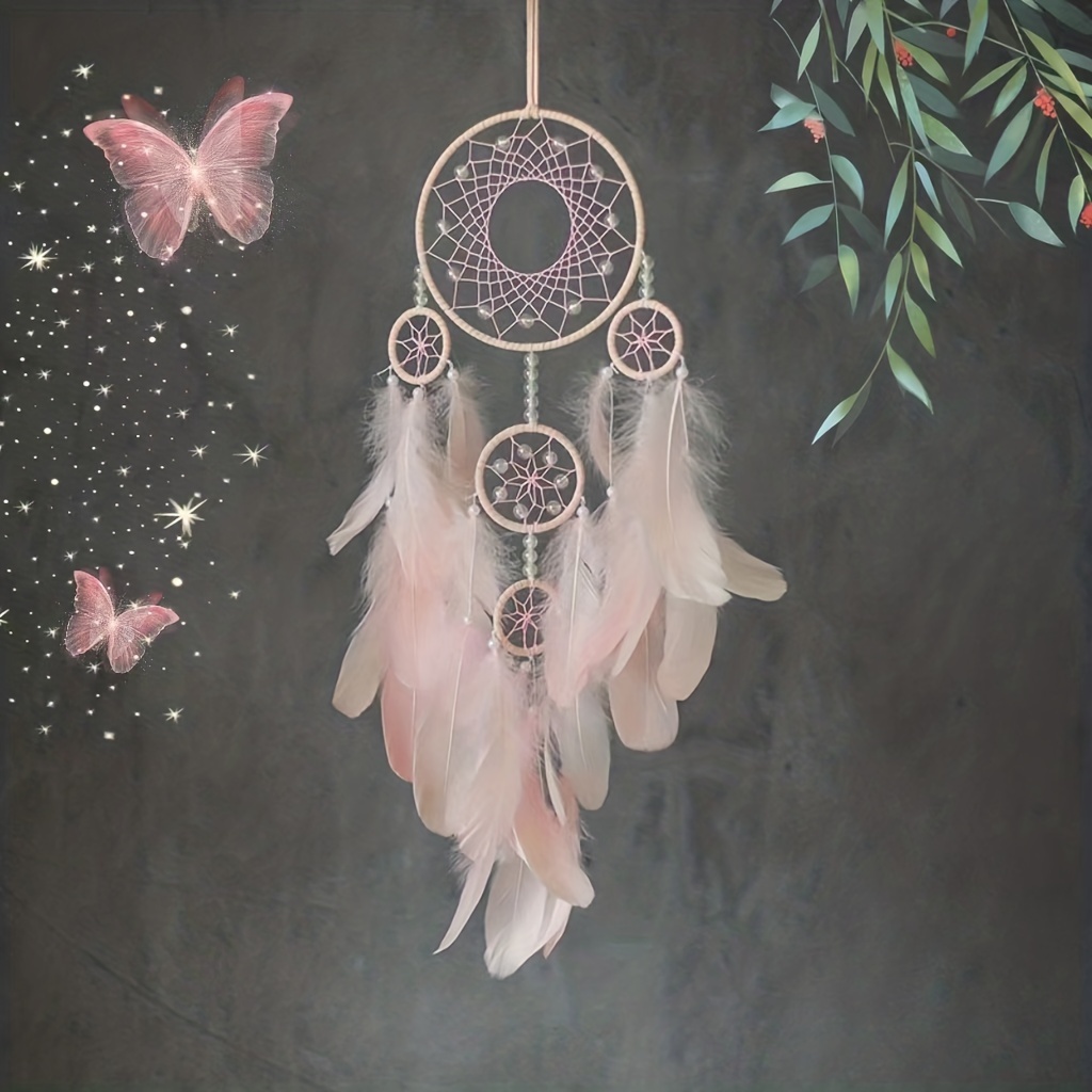 Colorful Indian style Feather Dream Catcher window - Temu