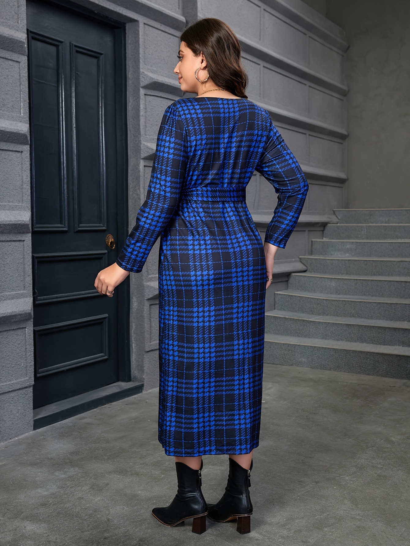 Plaid maxi dress deals plus size