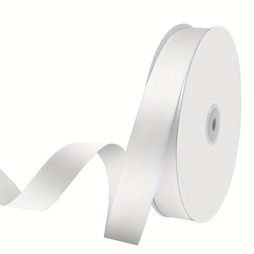 Ruban blanc en satin imprimé BALLON - la bobine de 25 mtres