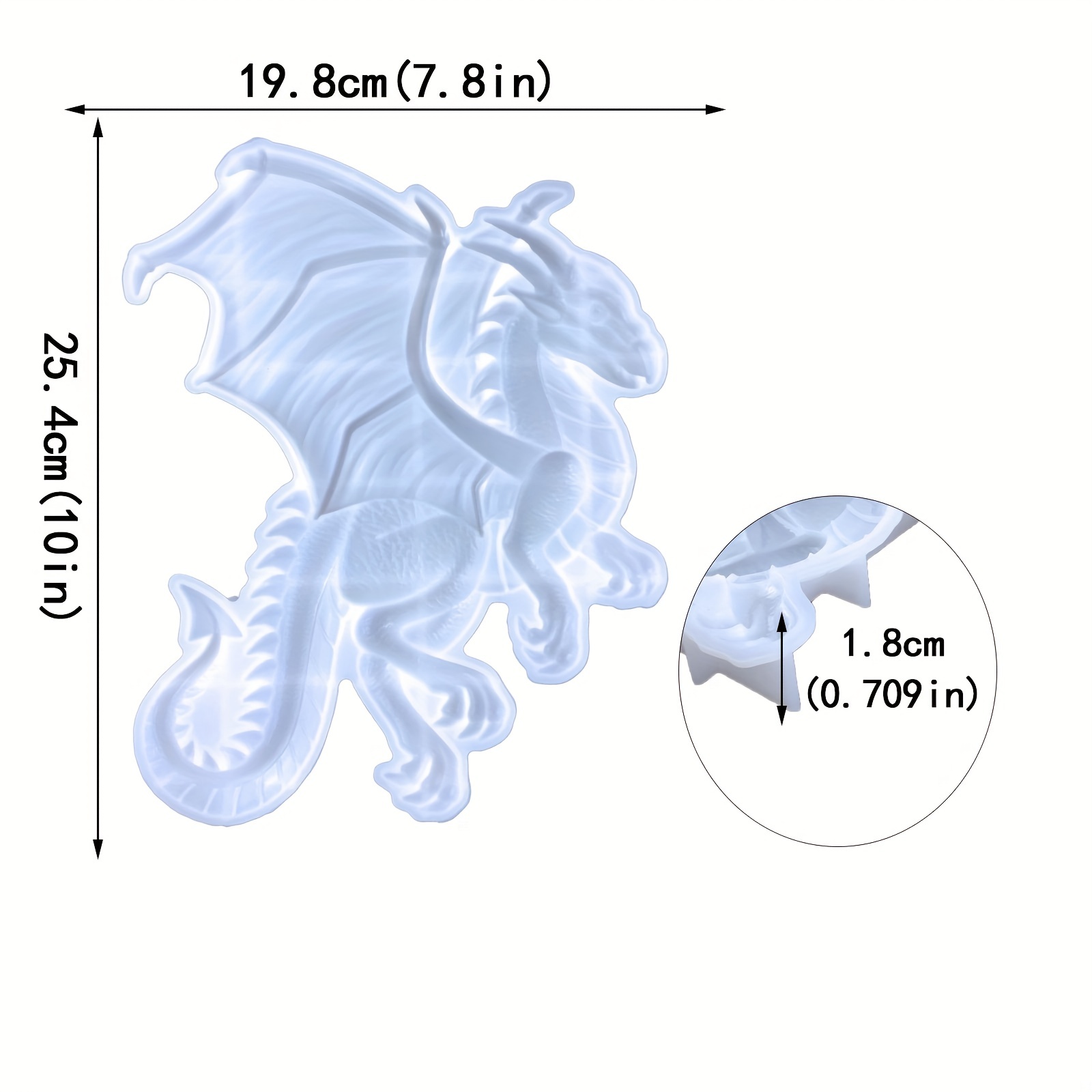 1pc Flying Dragon Silicone Mold For DIY Wall Hanging Decoration With 3D  Dinosaur Silicone Mold For Epoxy Resin Casting Molds