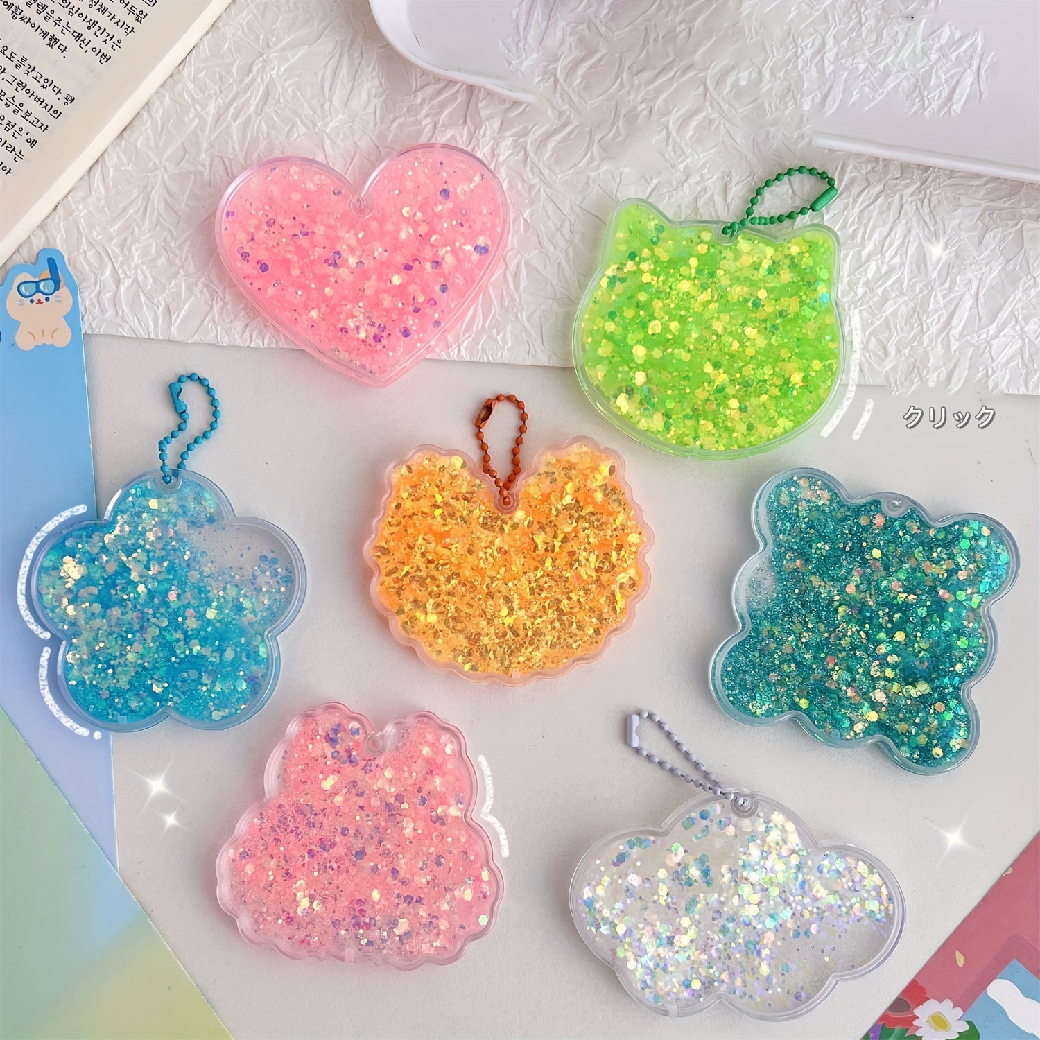 Valentine's Day Flower Heart Shape Resin Keychain - Temu