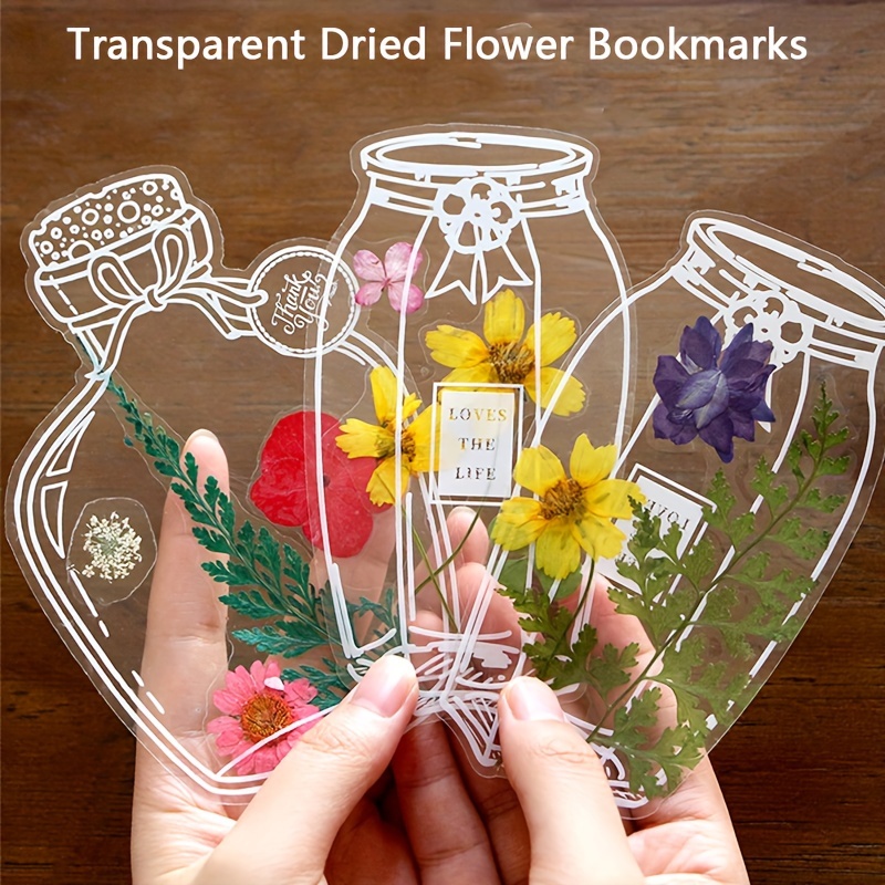 Transparent Dried Flower Bookmarks Diy Handmade Bookmarks - Temu