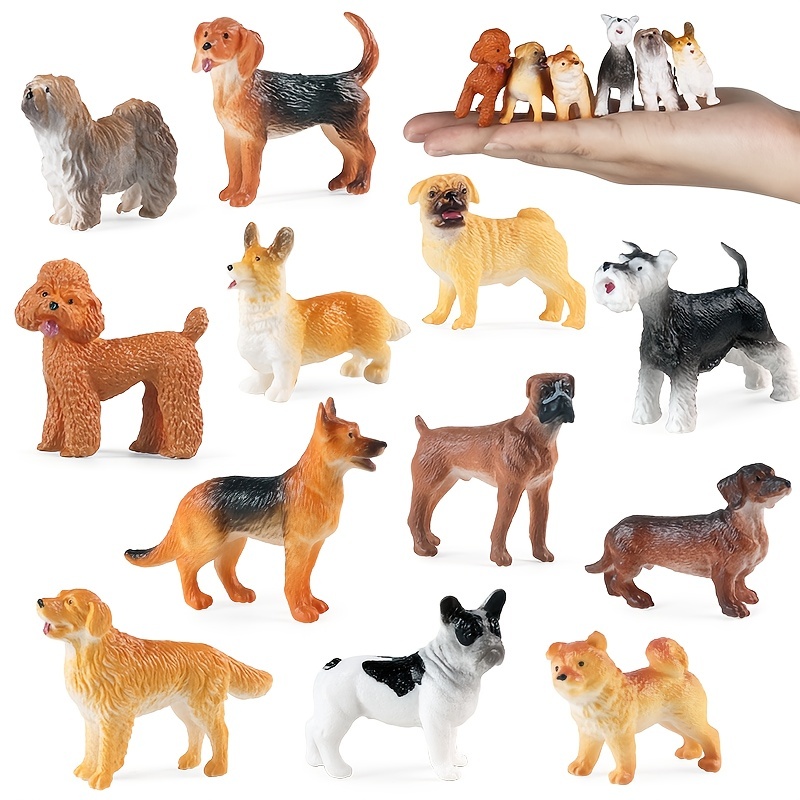 

12pcs Mini Dog Figurines Playset Realistic Detailed Plastic Puppy Figures Hand Painted Emulational Tiny Dogs Animals Toy Set Cake Toppers Christmas Birthday Gift For Kids Toddlers La Ferme