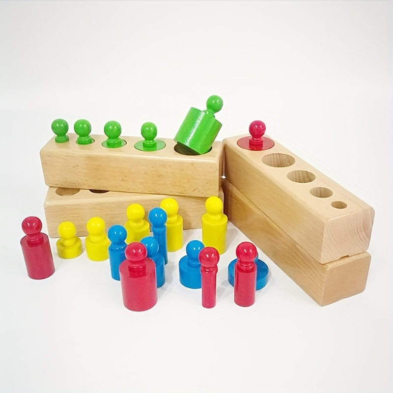 Montessori Knobbed Cylinder Socket Wooden Toy