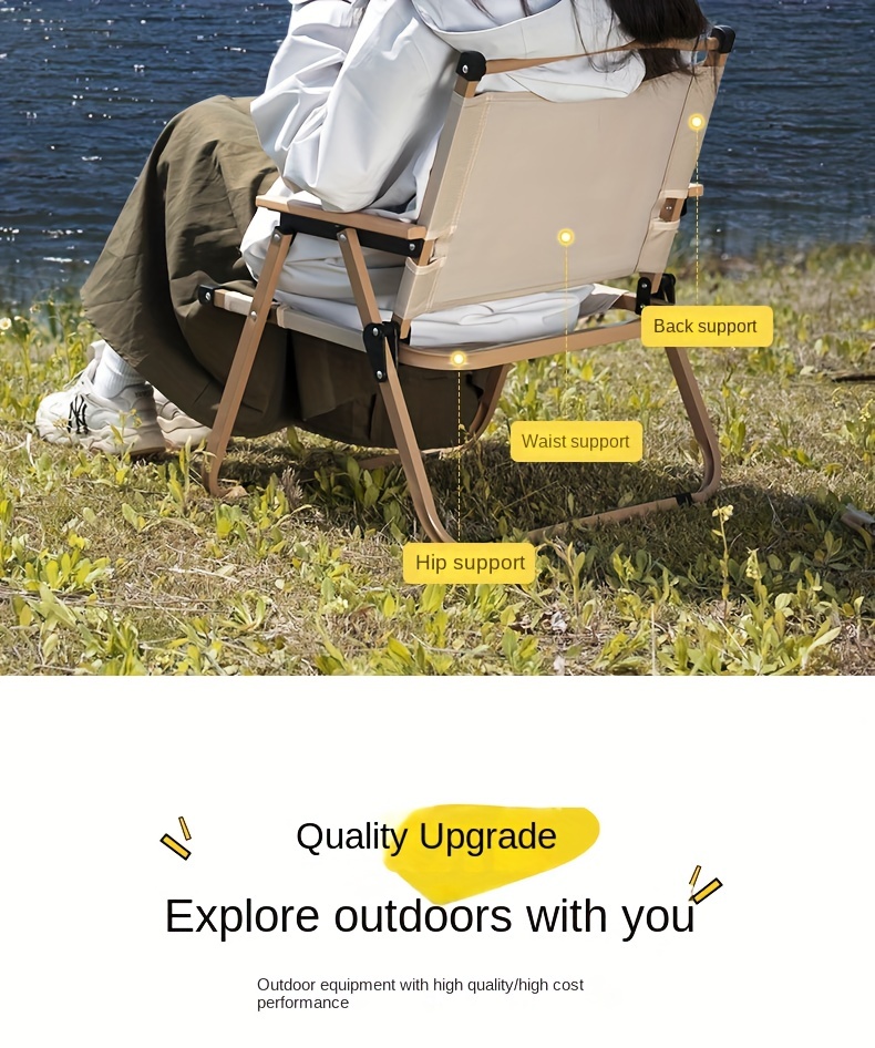 Waist Support High Folding Stool Outdoor Folding Chair Fishing